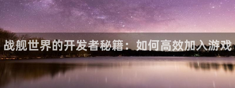 28大神眯牌：战舰世界的开发者秘籍：如何高效加入游戏