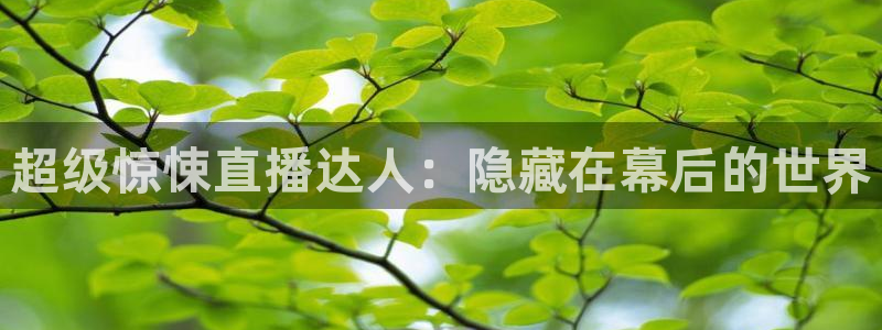 上海五星体育男主持人：超级惊悚直播达人：隐藏在幕后的世界